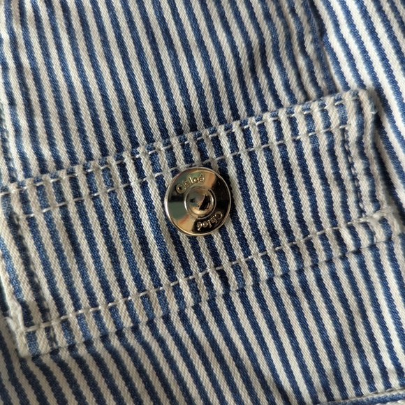 Chloé authentic toddler girl romper wide legged striped denim 2T - Picture 4 of 10